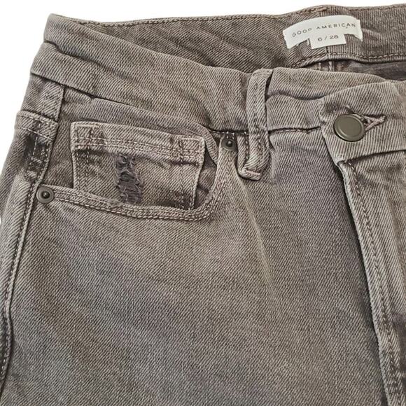 Good American The Good Curve Skinny Crossover Jean in BLACK264 6/28 raw … - Picture 6 of 13